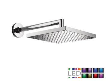 15Q-L1 - LED brass overhead shower with arm with chromotherapy by Rubinetterie Mariani - view 2